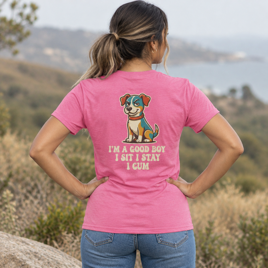 Color: Azalea | I'm A Good Boy Women's Tee