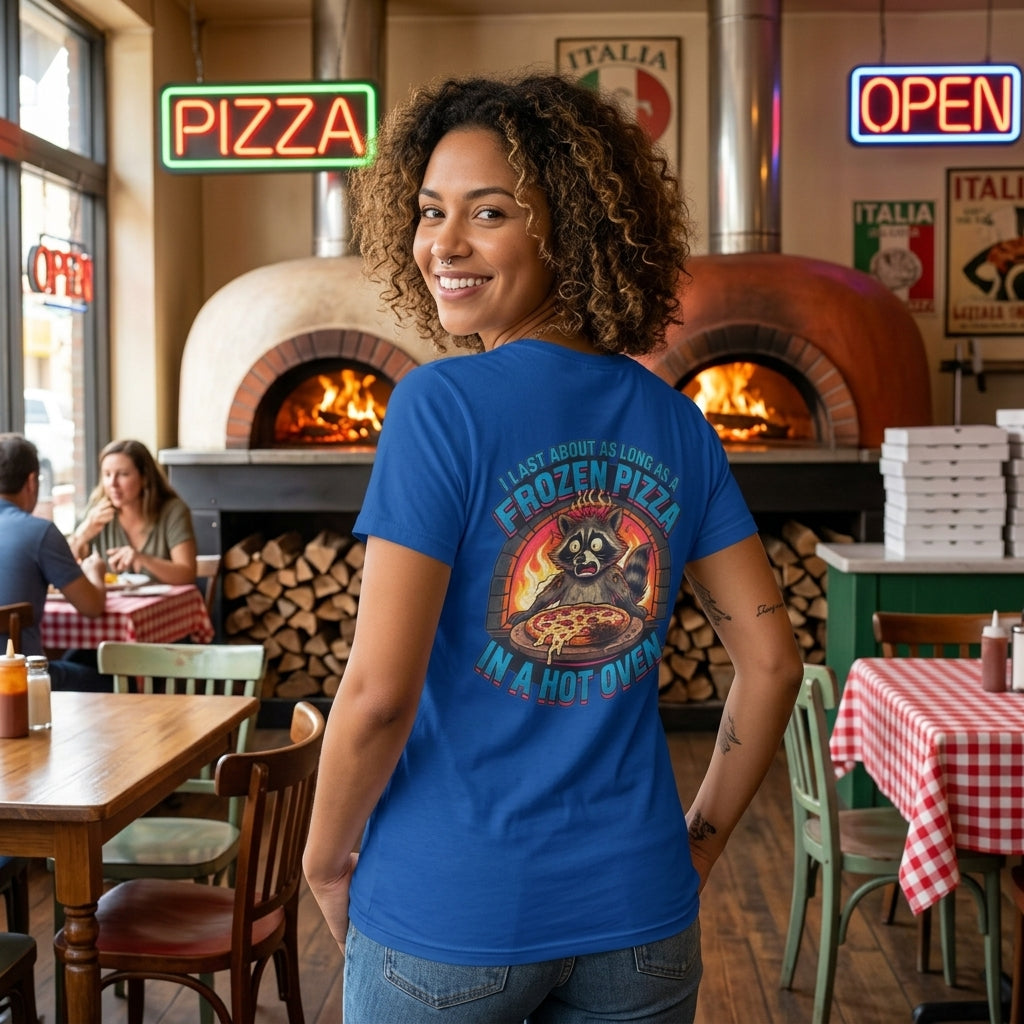 Color: Royal | Frozen Pizza in a Hot Oven Women's Tee