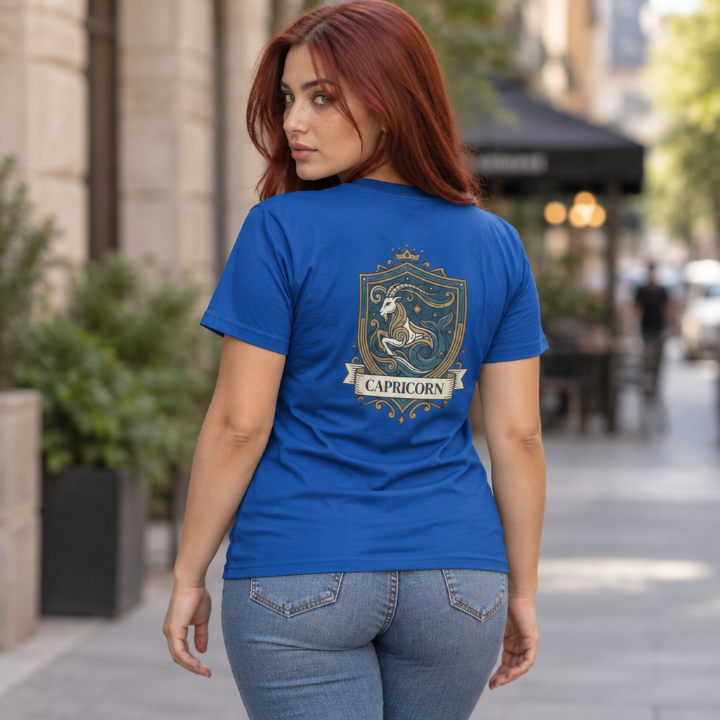 "Capricorn- The Sea-Goat Crest" Women's Tee