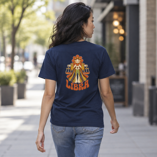 "Retro Mascot Groovy Libra" Women's Tee