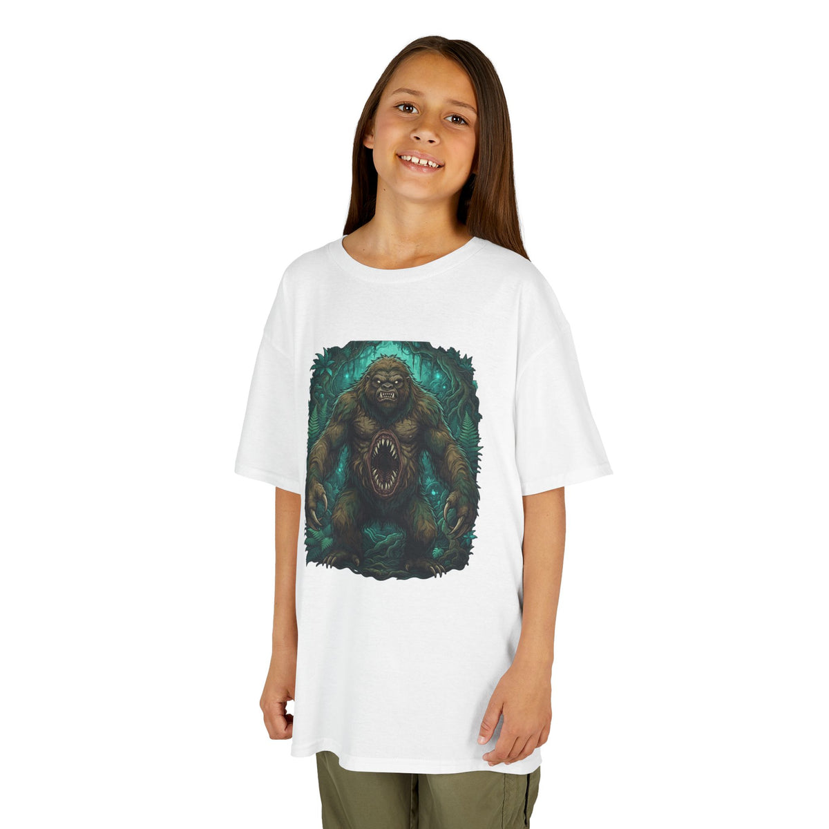 Color: White | Mapinguari (Amazon Rainforest) Kids Tee