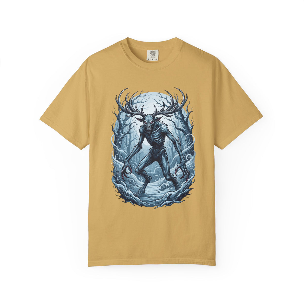Color: Mustard | Wendigo (Algonquian Folklore) Unisex Garment-Dyed Tee