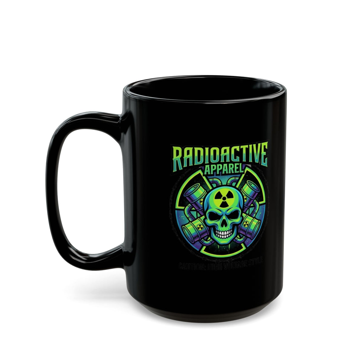 "Radioactive Apparel" Black Ceramic Mug