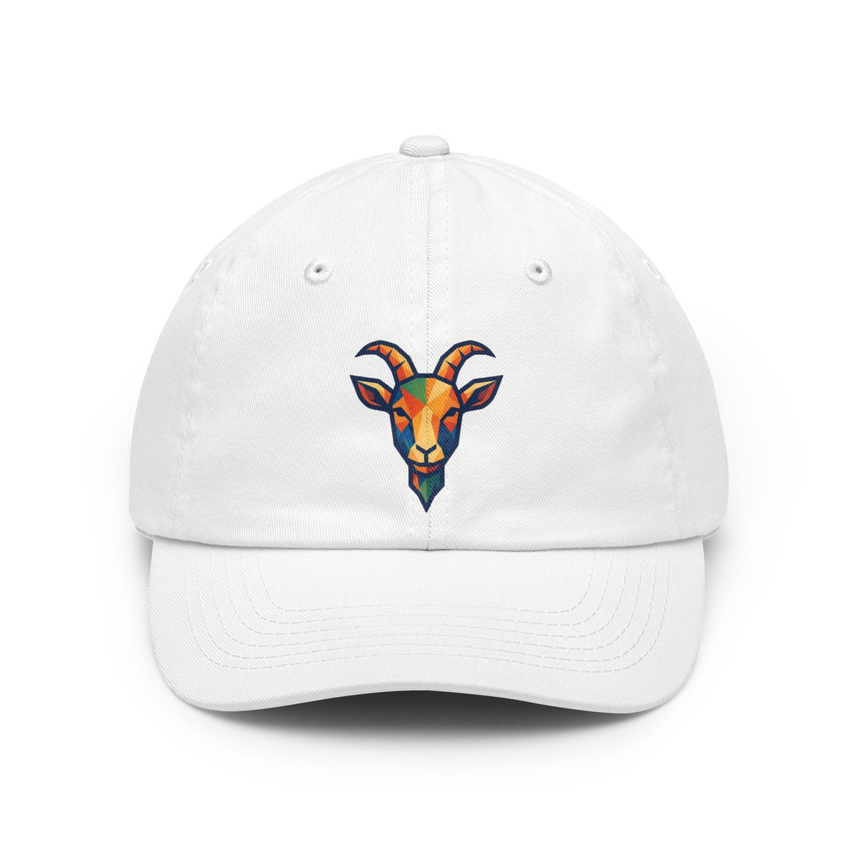 Color: White | Goat Credible Dad Hat — Graphic