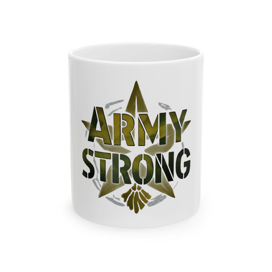 "Army Strong-2" White Ceramic Mug
