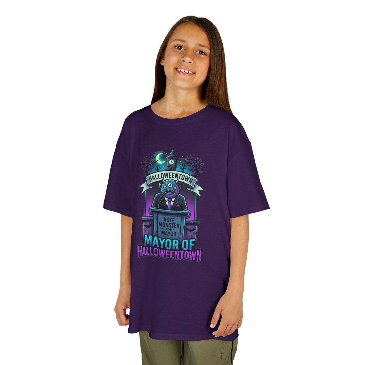 Color: Purple | Mayor Of Halloweentown Kids Tee