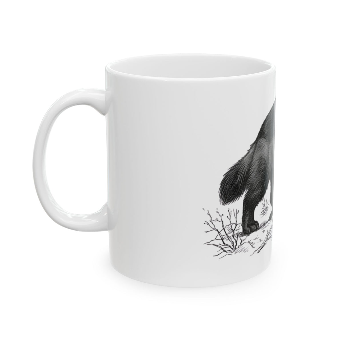 "Pencil Sketch Art Wolverine" White Ceramic Mug