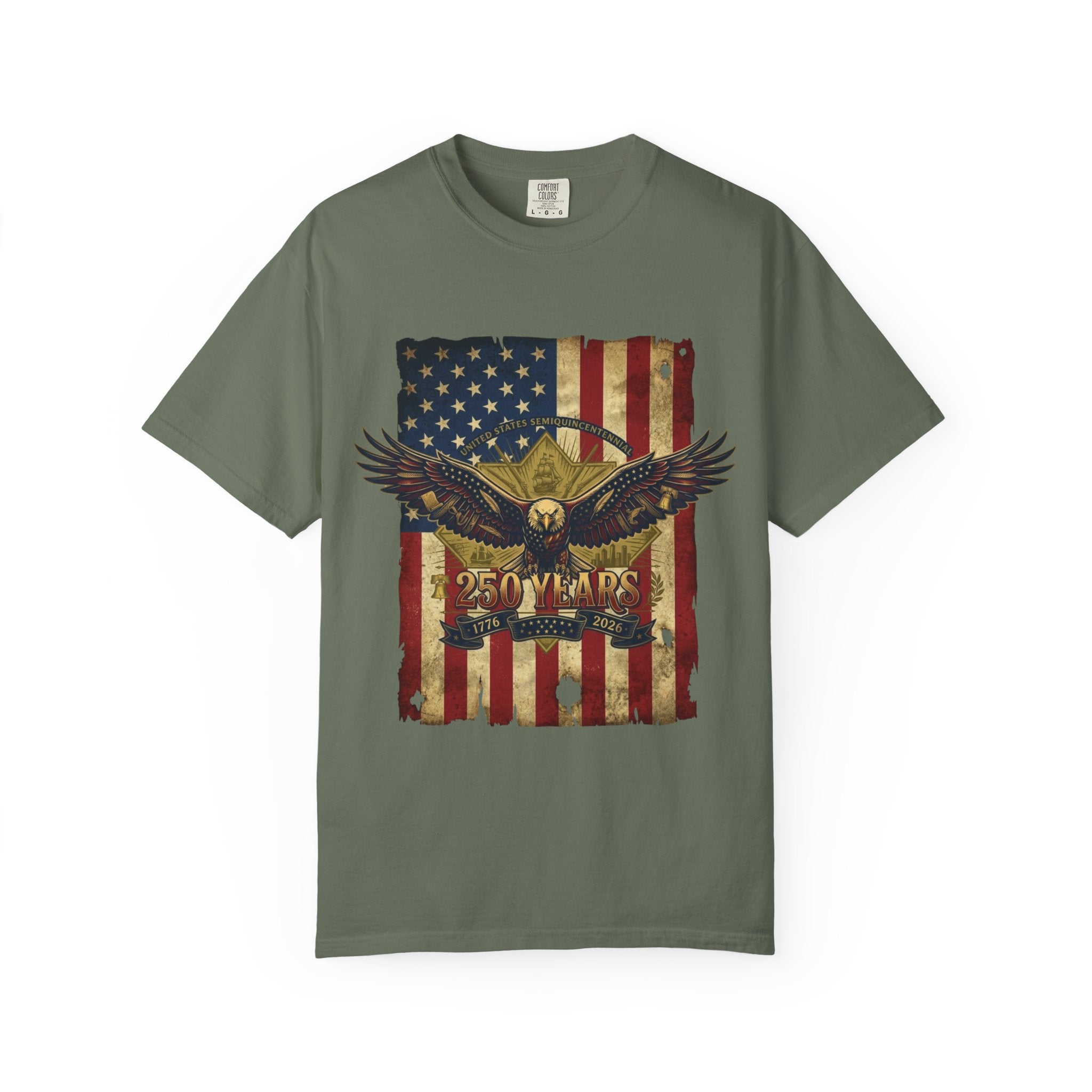 "Eagle and Flag 250 Years" Unisex Garment-Dyed Tee