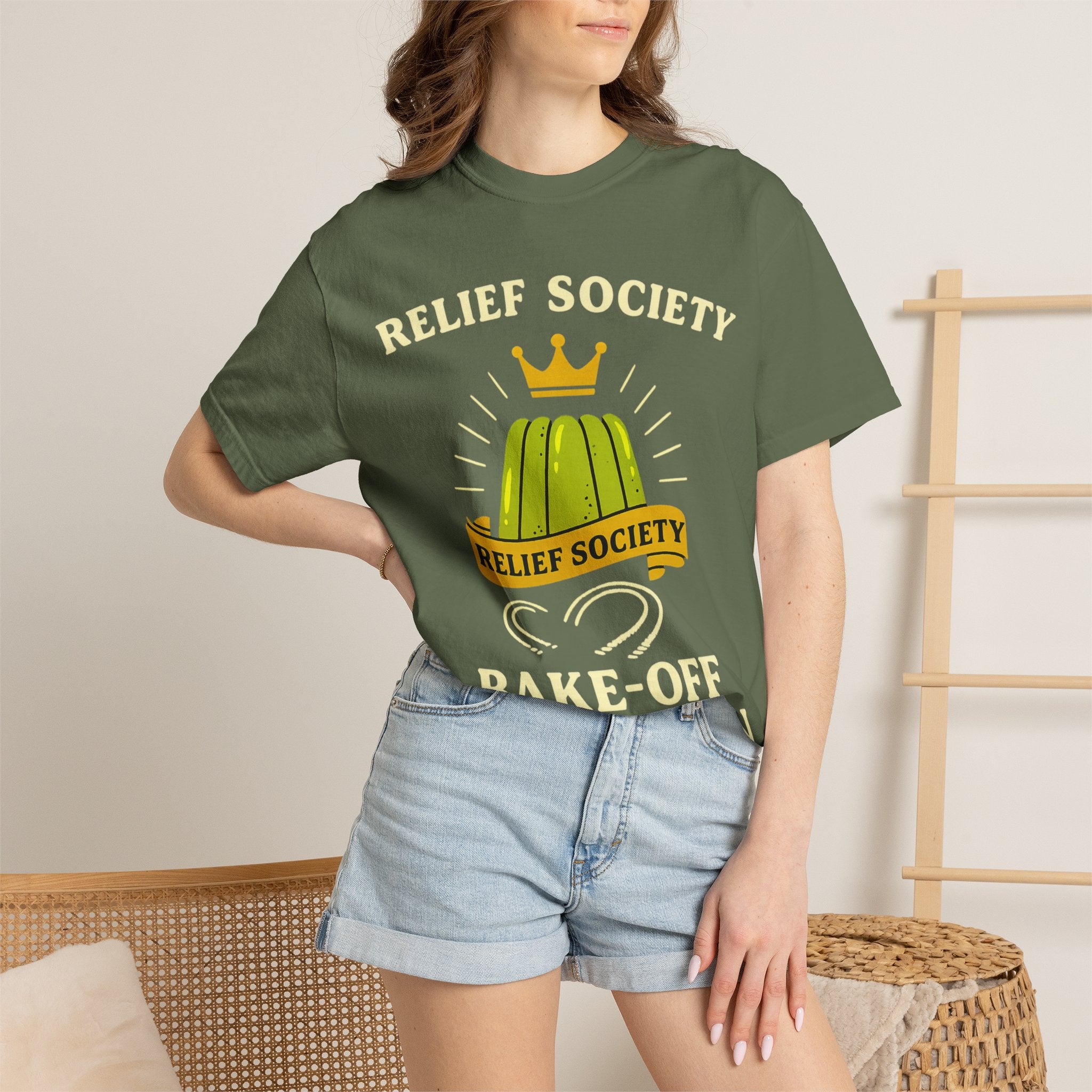 "Relief Society Bake-Off Champion" Unisex Garment-Dyed T-shirt