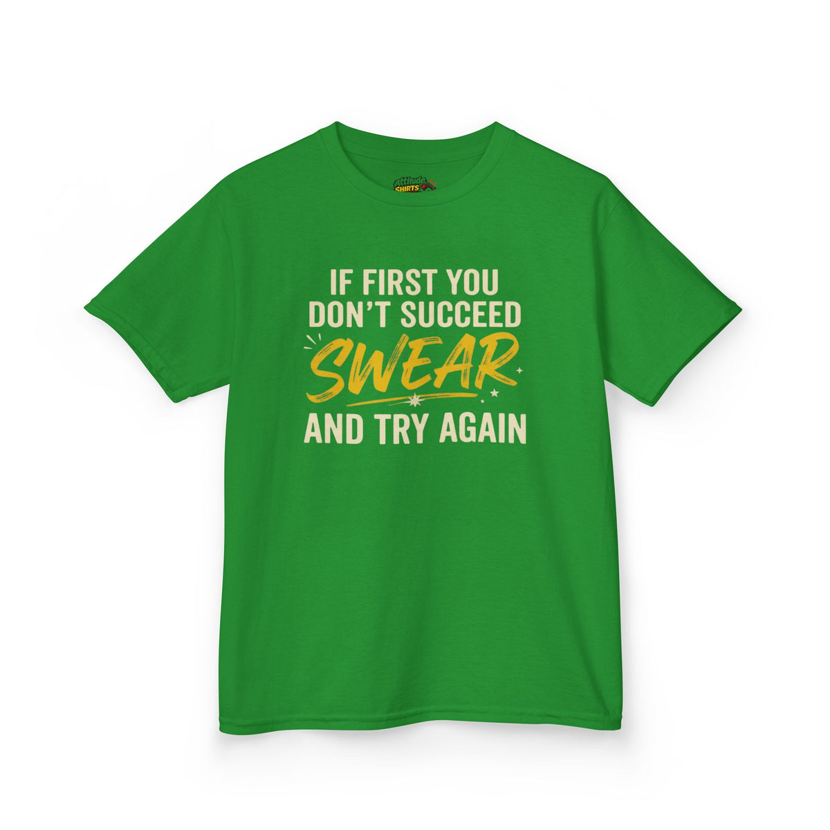 Color: Irish Green | Swear And Try Again Kids Tee