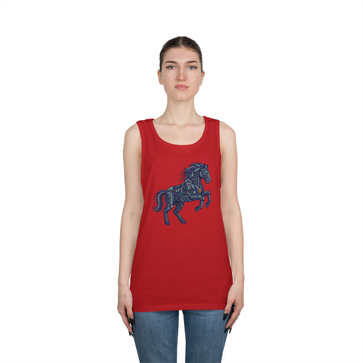 Color: Red | Cyber Mustang Tank Top