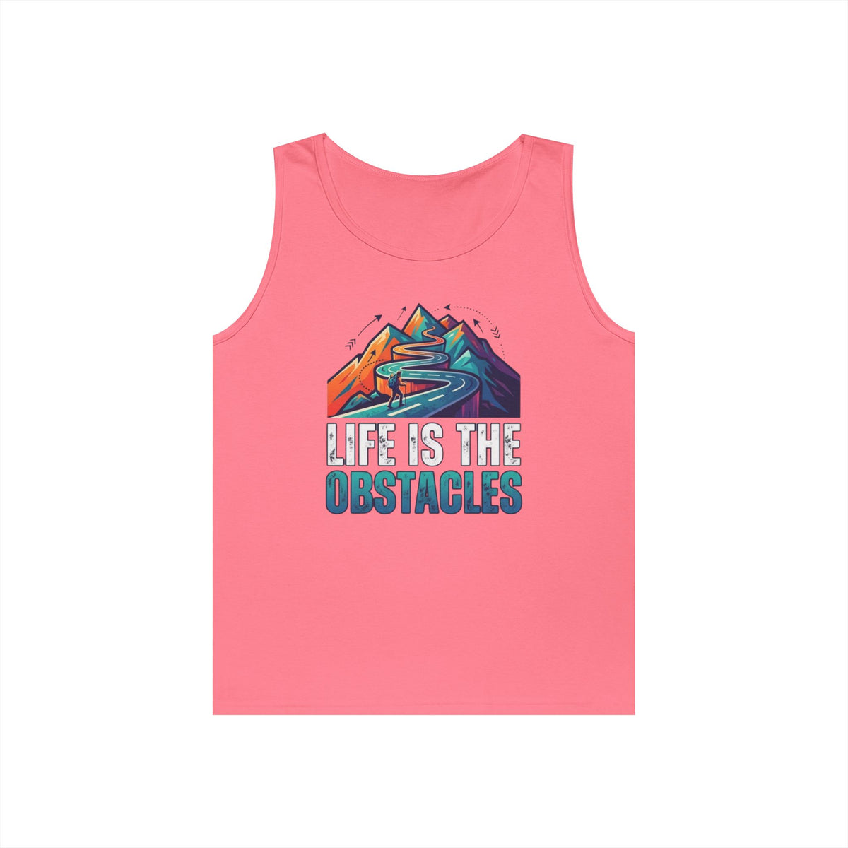 Color: Safety Pink | Life Is The Obstacles Tank Top