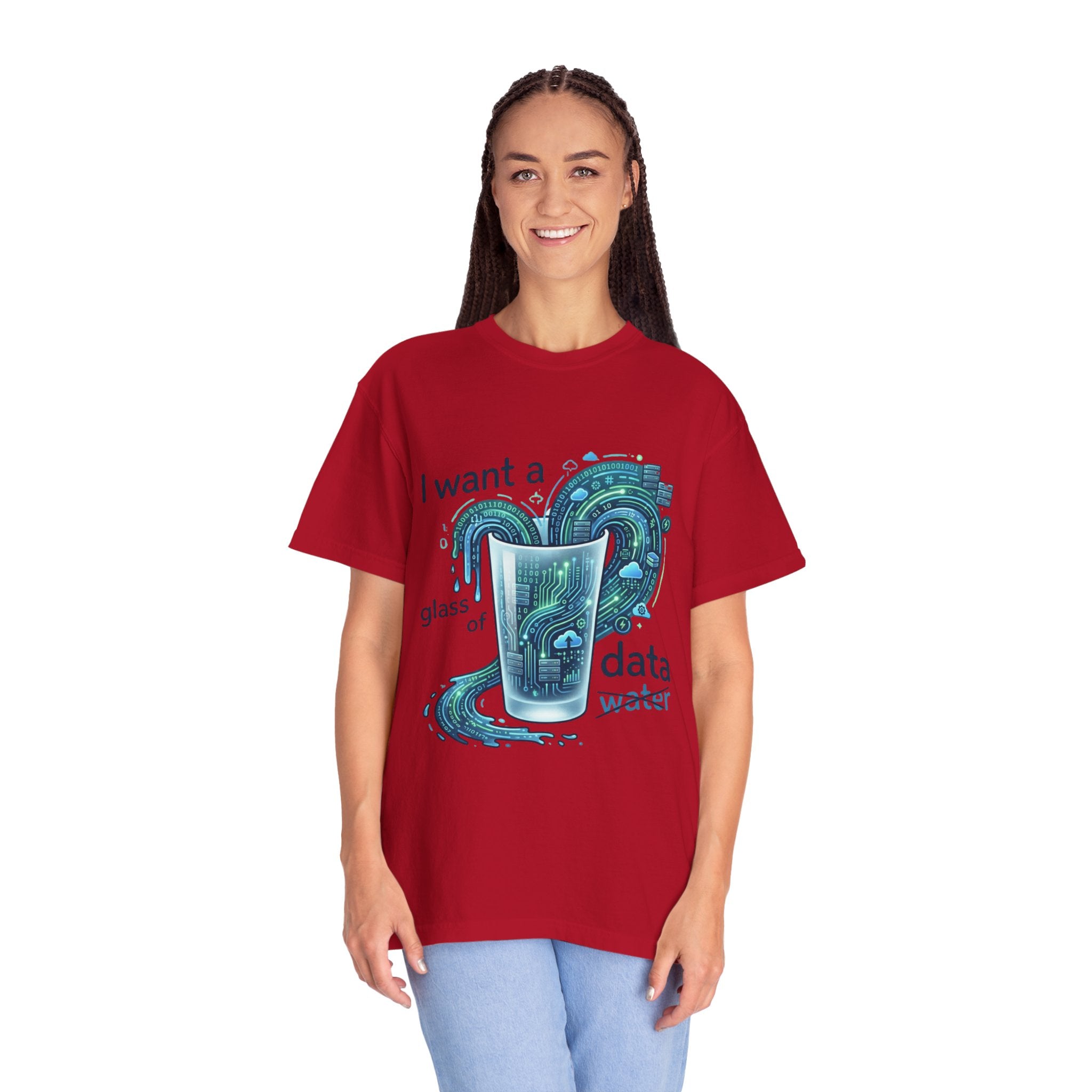 "Data Not Water" Unisex Garment-Dyed Tee