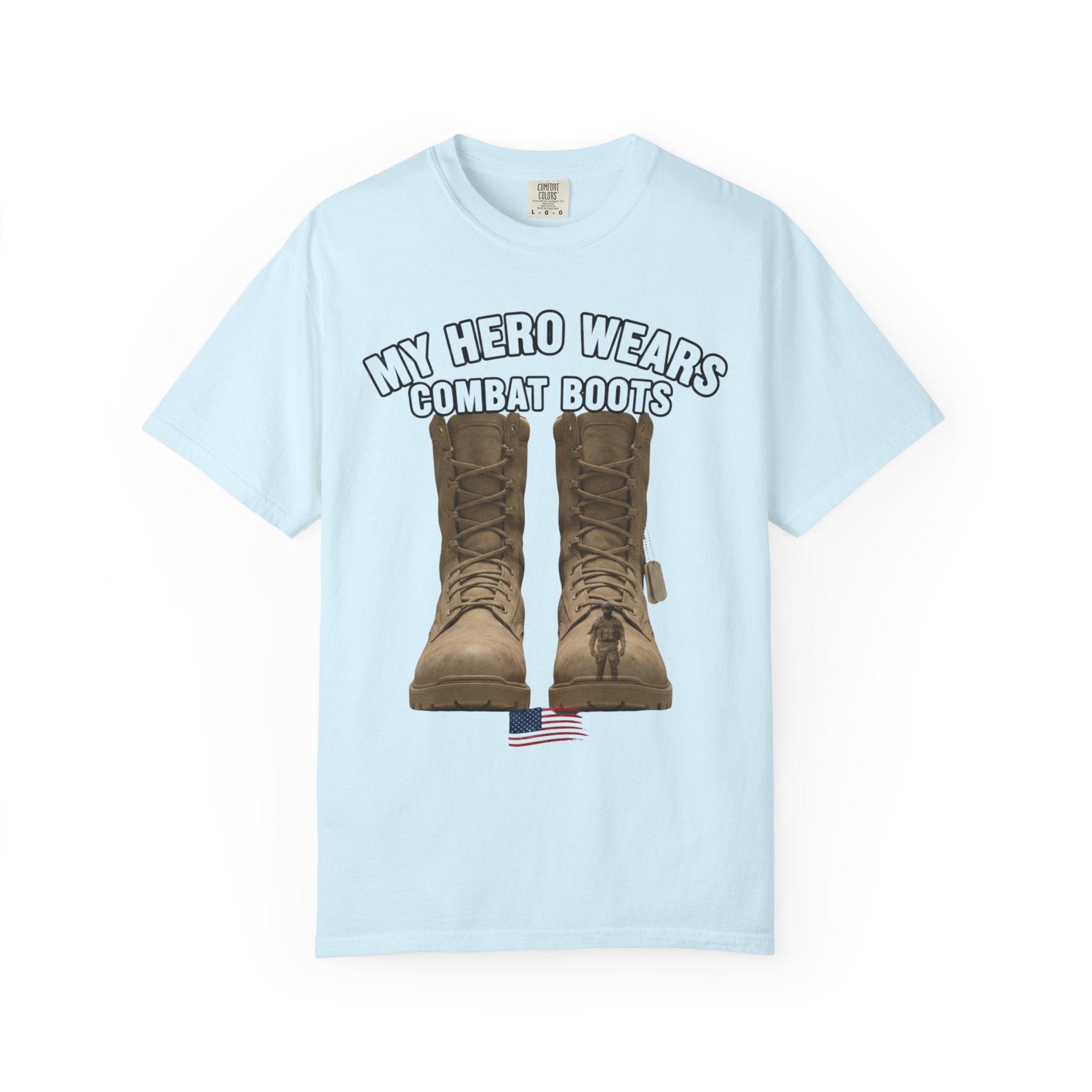 "My Hero Wears Combat Boots" Unisex Garment-Dyed T-shirt