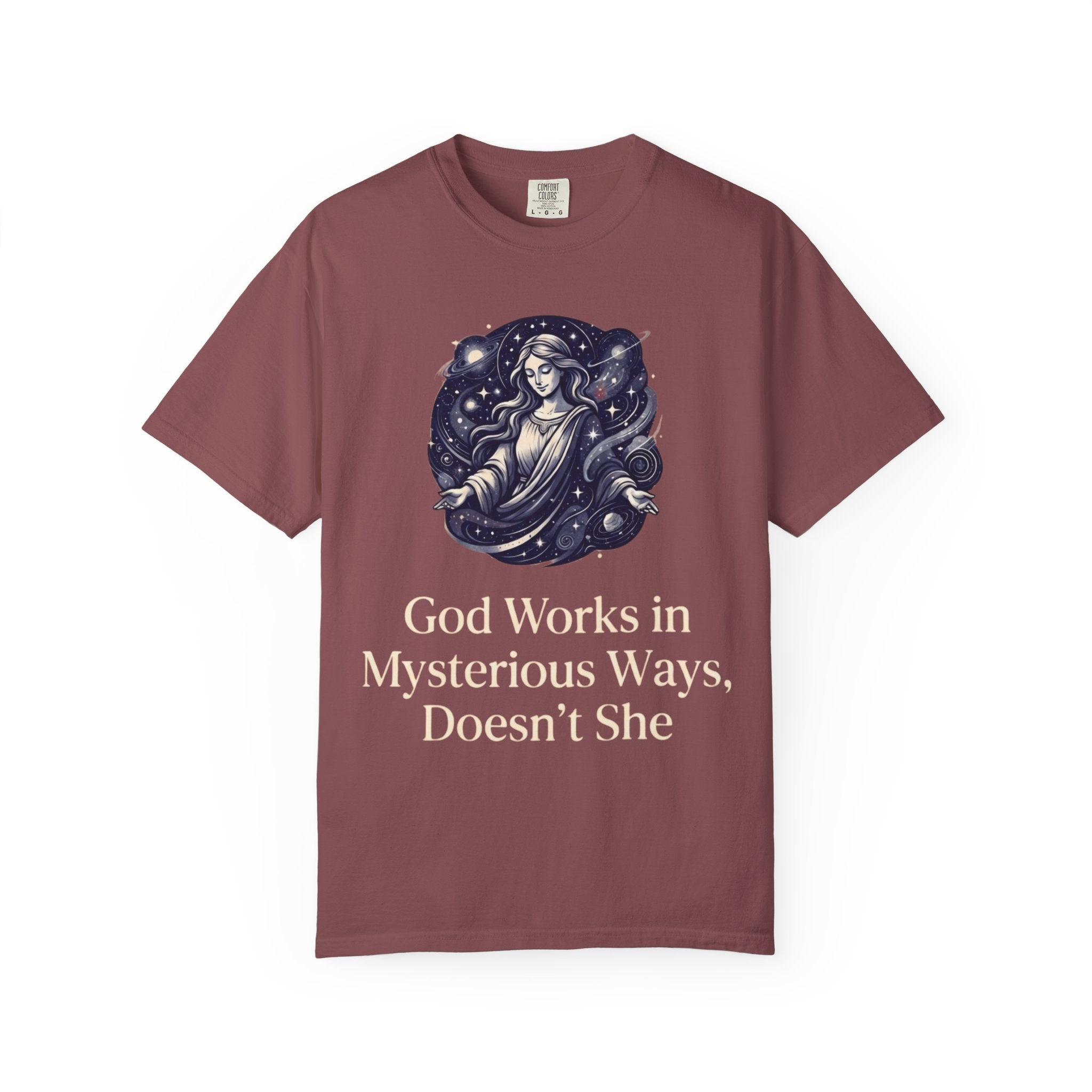 "God Works in Mysteroius Ways" Unisex Garment-Dyed Tee
