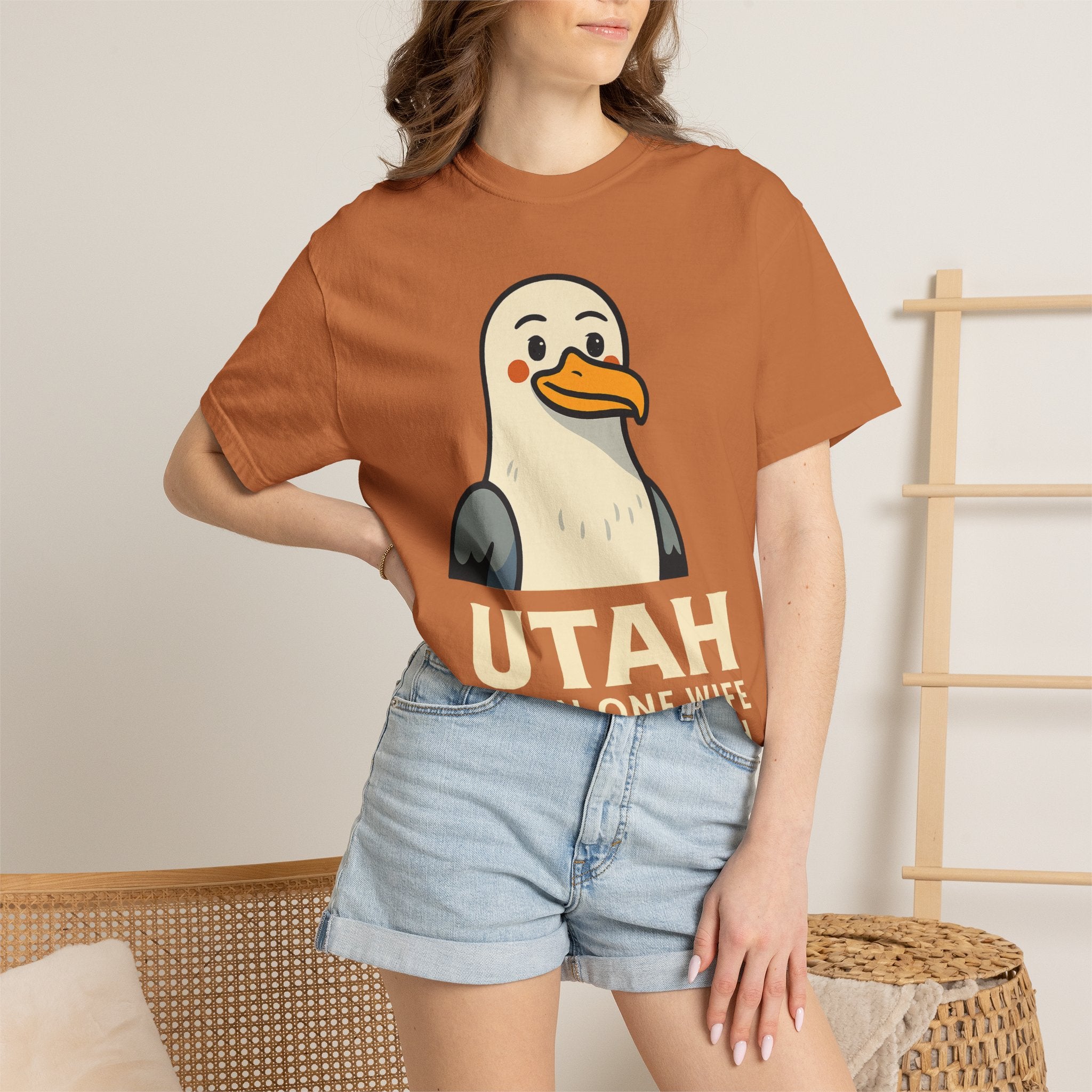 "Utah Seagull - When One Wife Isn't Enough" Unisex Garment-Dyed T-shirt