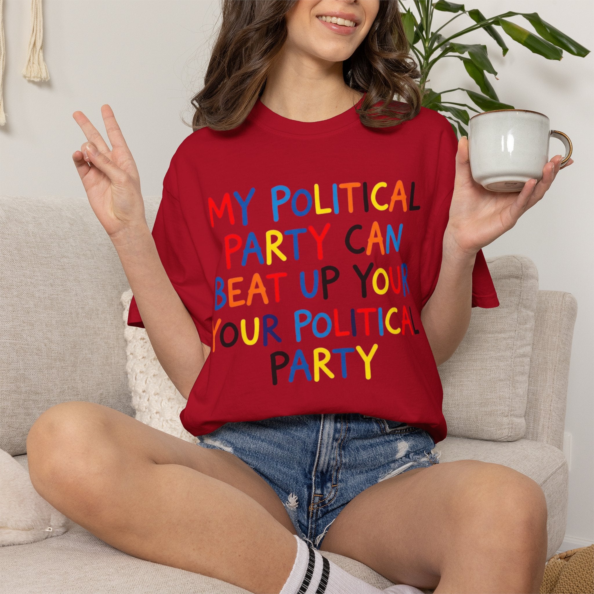 "Political Parties" Unisex Garment-Dyed Tee