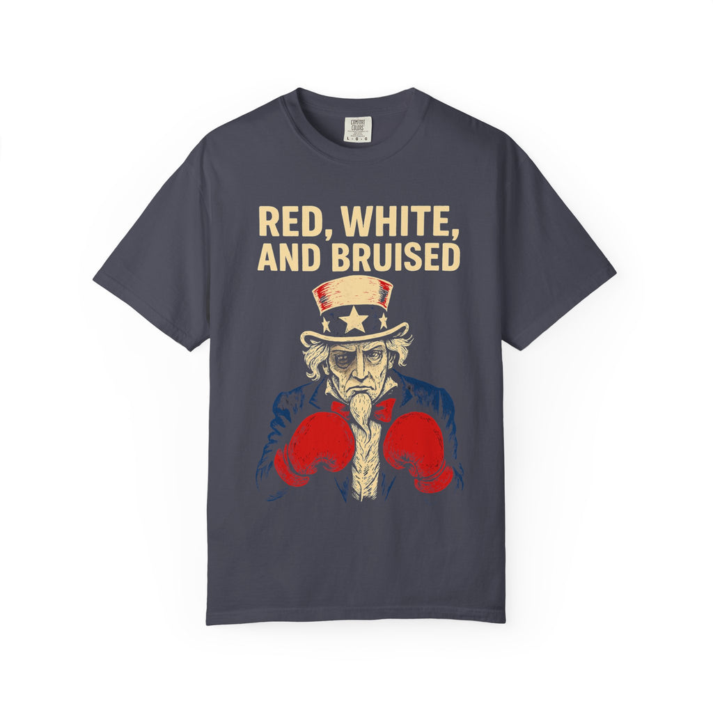 "RED, WHITE, AND BRUISED" Unisex Garment-Dyed T-shirt