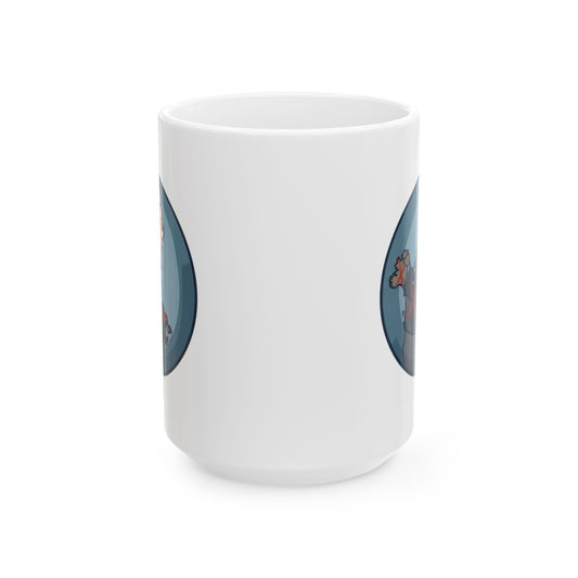 "Loose Talk About Countries That Aren't His" White Ceramic Mug — Graphic