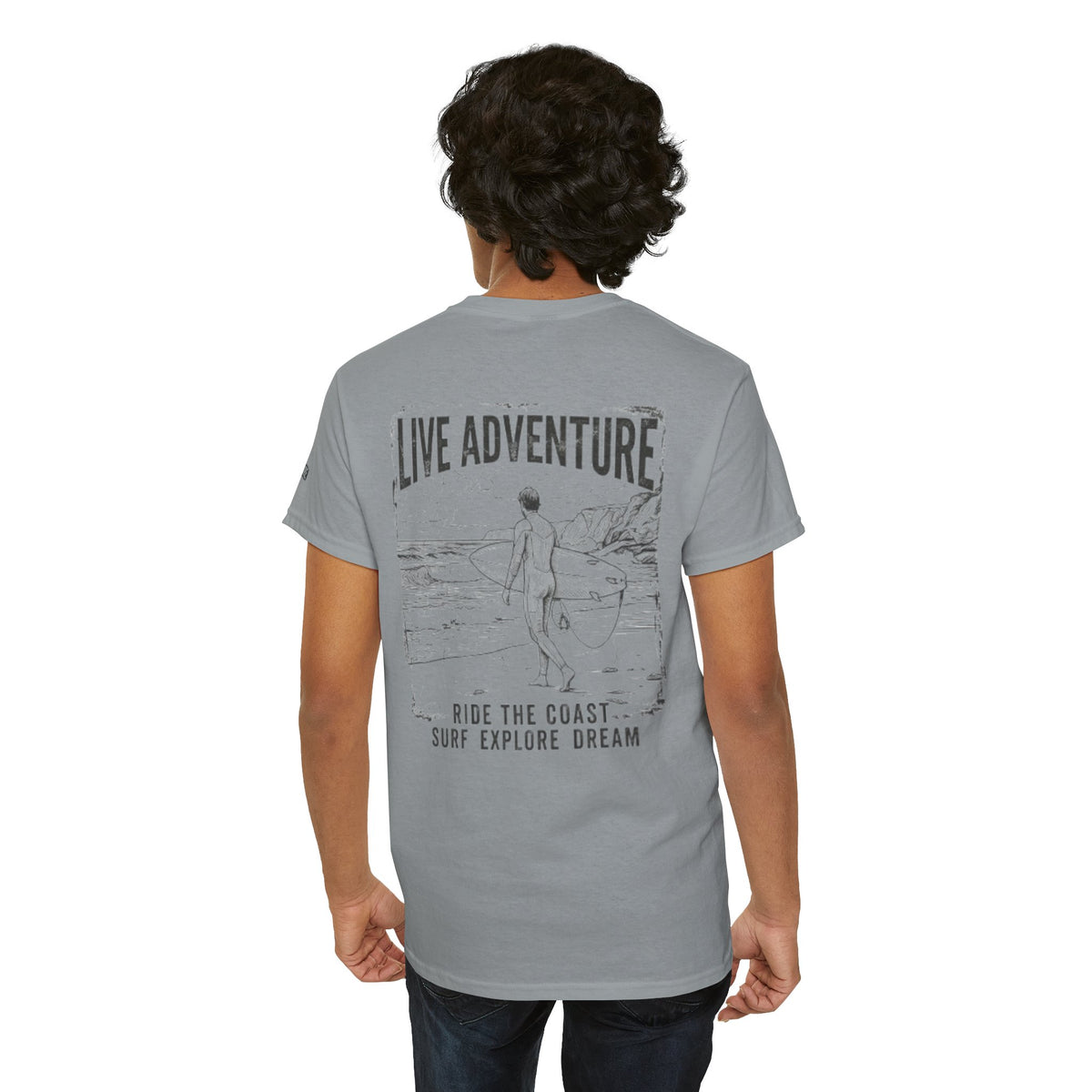 Color: Gravel | Live Adventure - Surf Premium Graphic Tee
