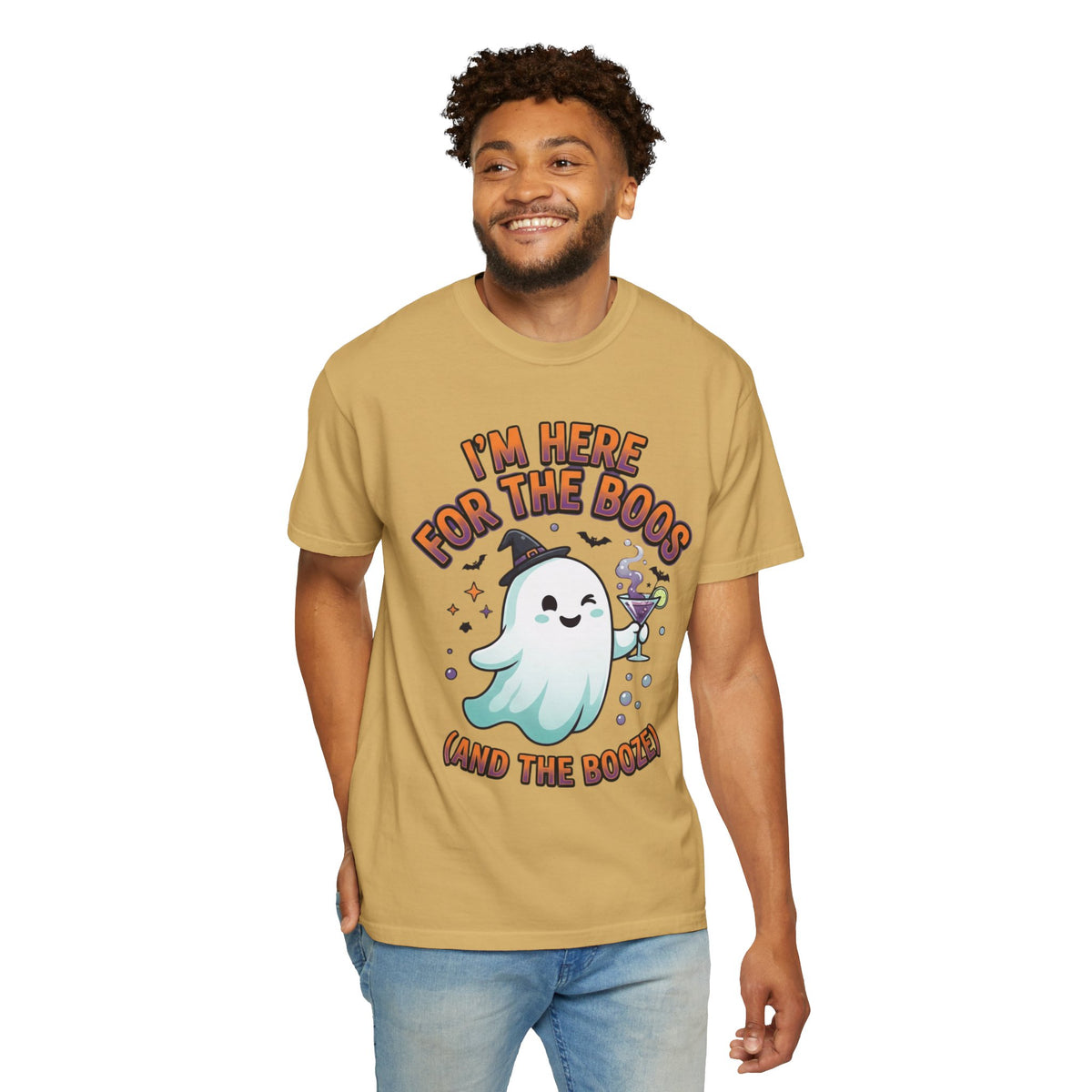 Color: Mustard | I'm Here For The Boos Unisex Garment-Dyed Tee