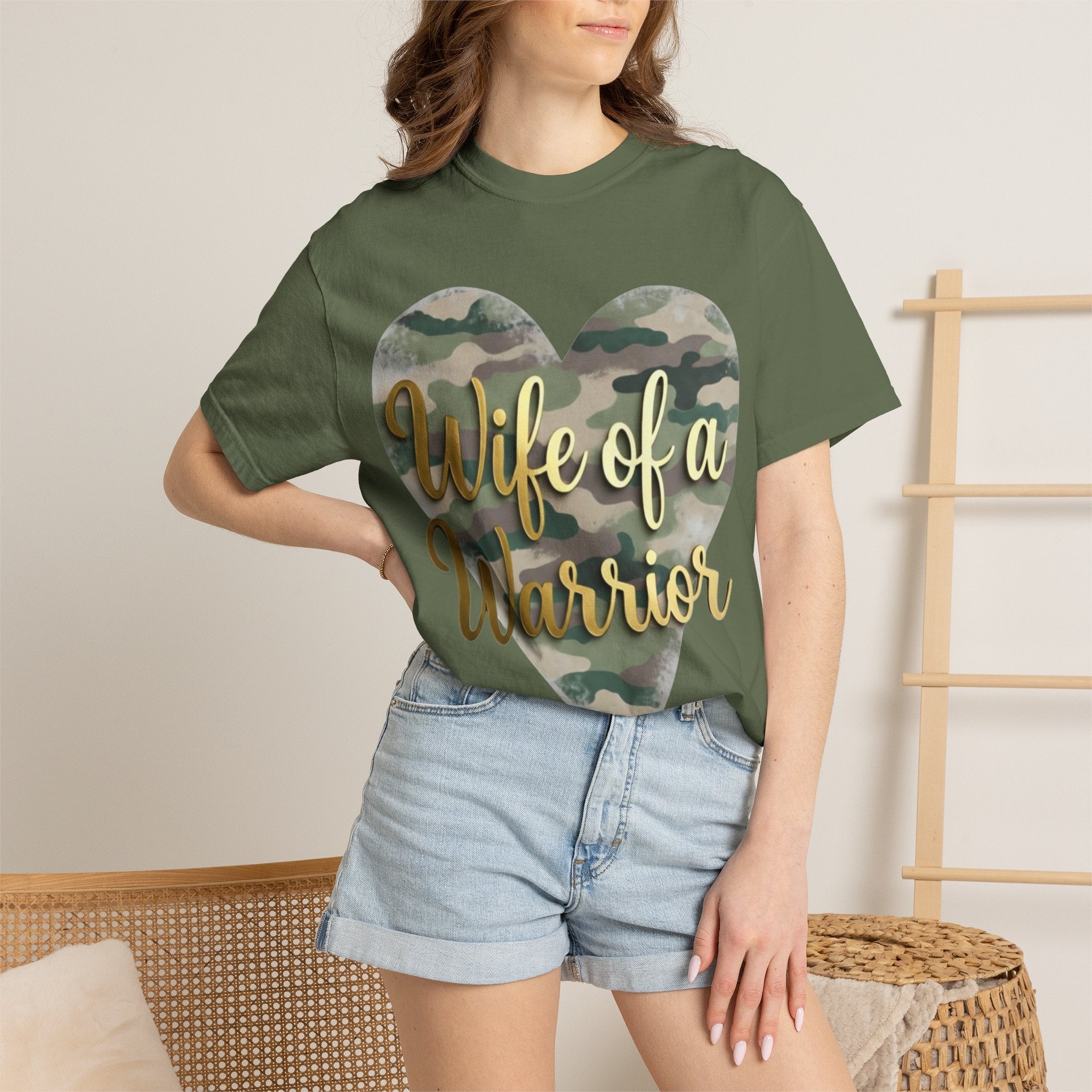 "Wife of a Warrior" Unisex Garment-Dyed T-shirt