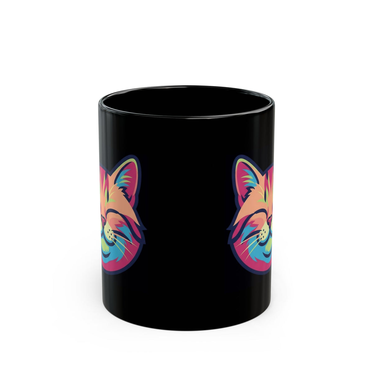"Always Cuddle Your Pussy" Black Ceramic Mug — Graphic