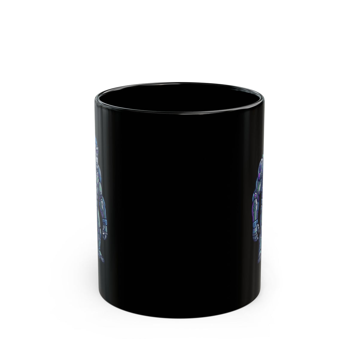 "Cyber Chimp" Black Ceramic Mug
