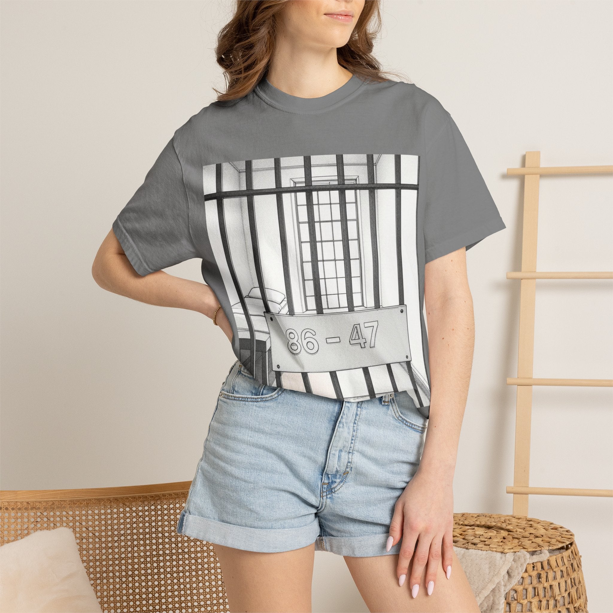 "86-47 Jail Cell" Unisex Garment-Dyed T-shirt