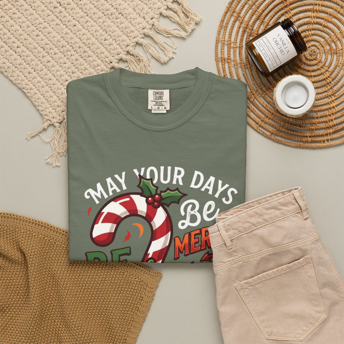 "May Your Days Be Merry and Spicy" Unisex Garment-Dyed Tee