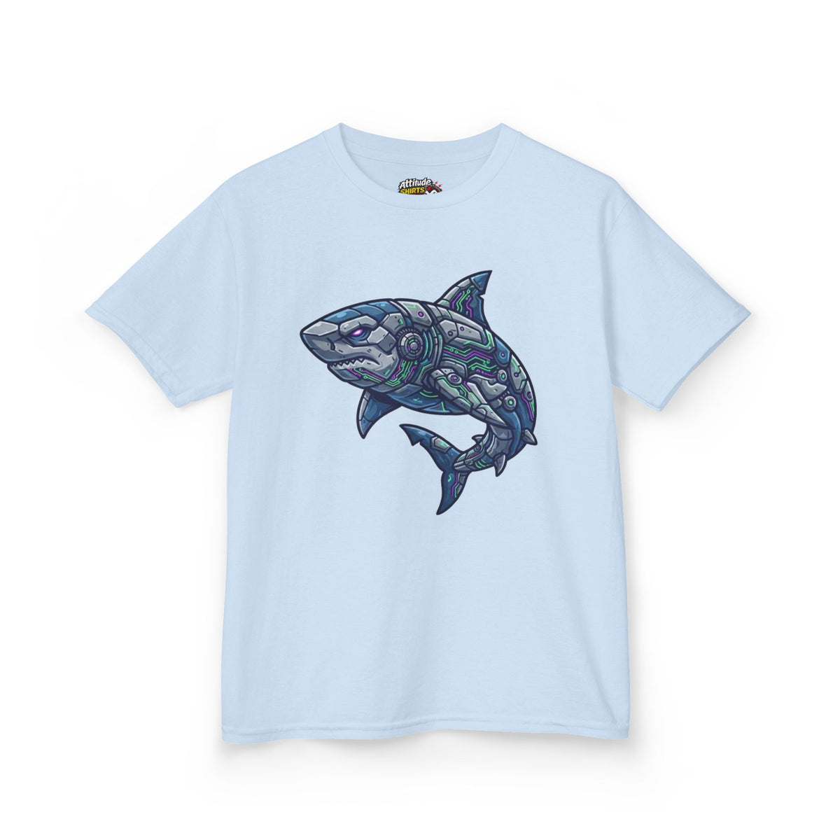Color: Light Blue | Cyber Shark Kids Tee
