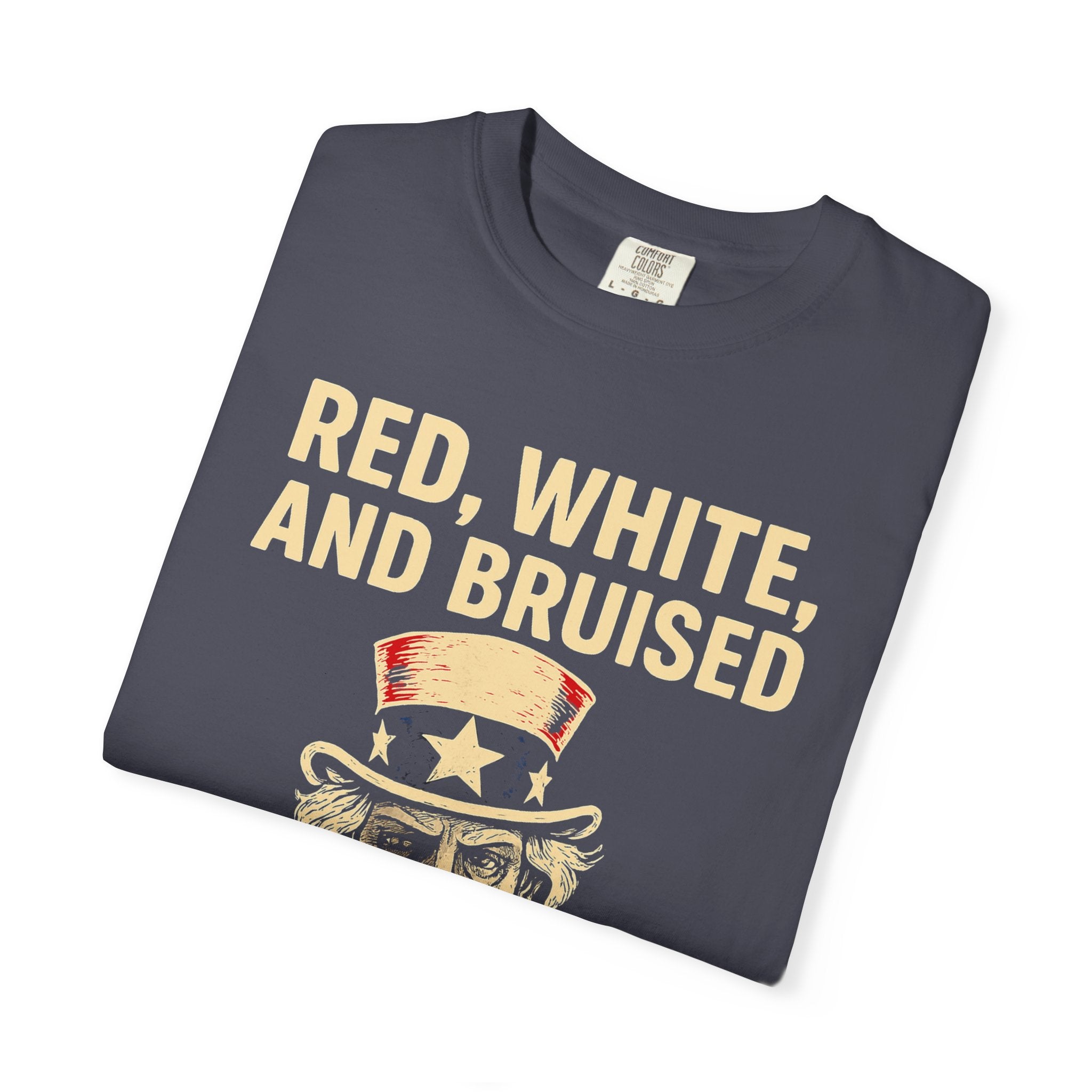 "RED, WHITE, AND BRUISED" Unisex Garment-Dyed T-shirt