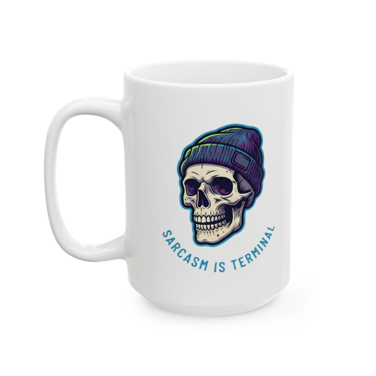 "Cancer Sucks But My Sarcasm Is Terminal" White Ceramic Mug — Graphic