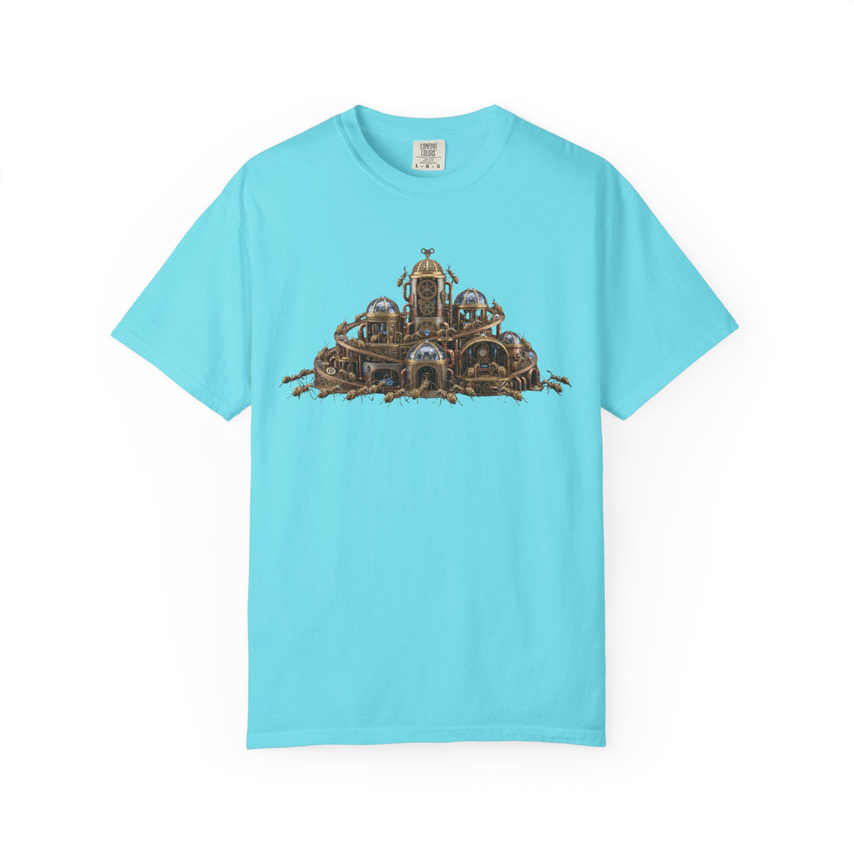 Color: Lagoon Blue | Cyber Ants Unisex Garment-Dyed Tee