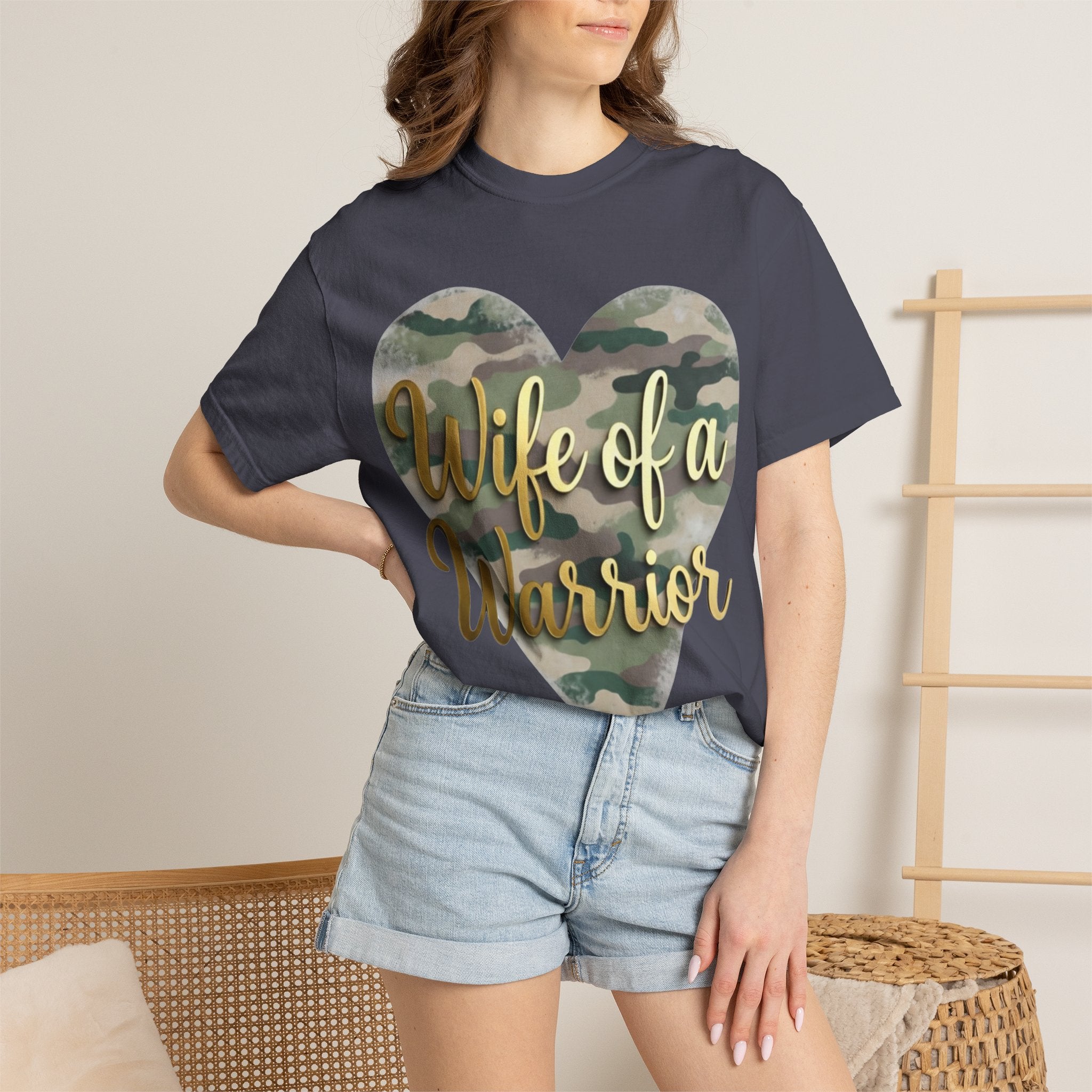 "Wife of a Warrior" Unisex Garment-Dyed T-shirt