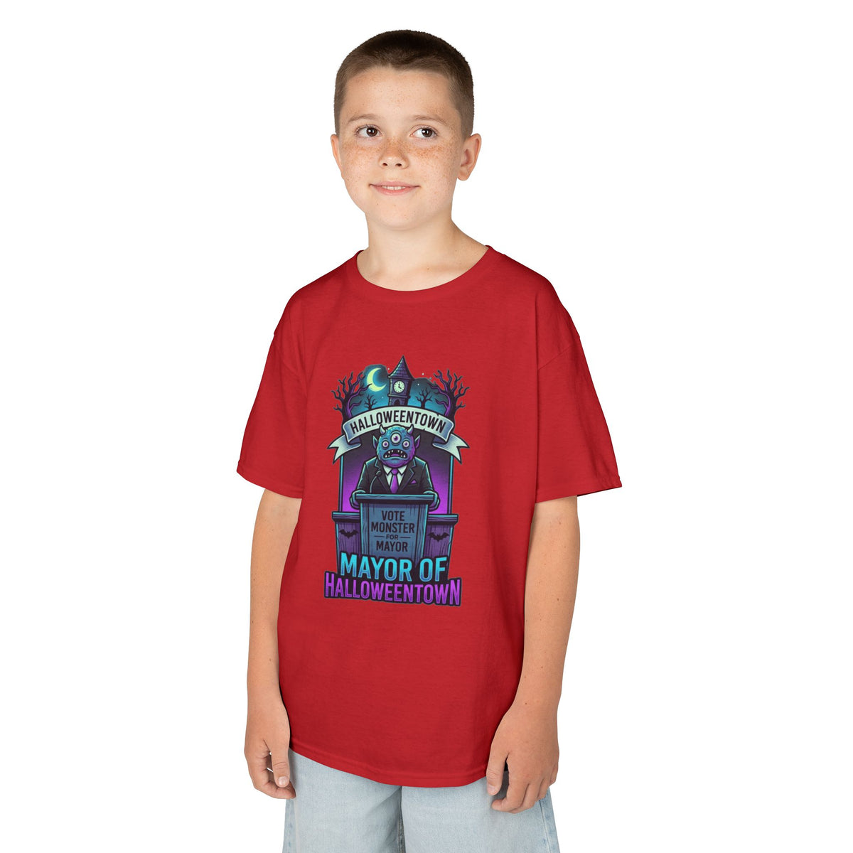 Color: Red | Mayor Of Halloweentown Kids Tee