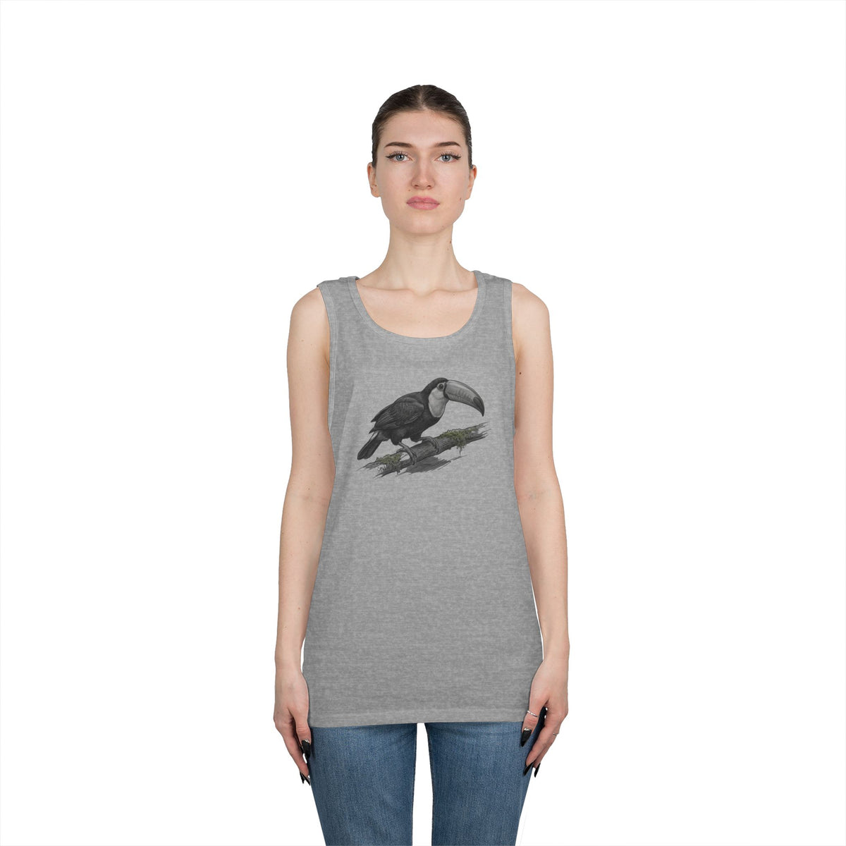 "Pencil Sketch Art Toucan" Tank Top