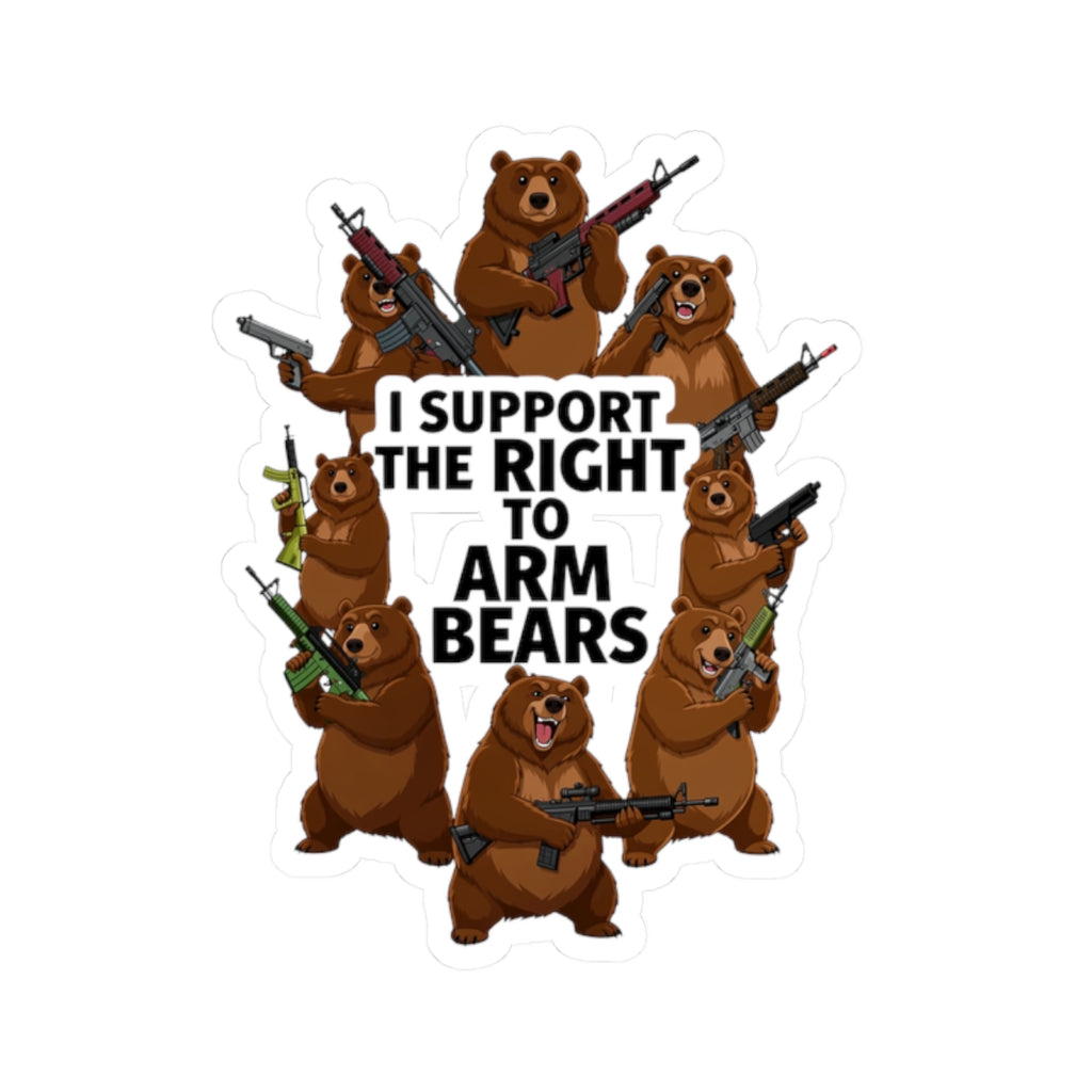 Arm Bears, Not People | Kiss-Cut Sticker — AttitudeShirts