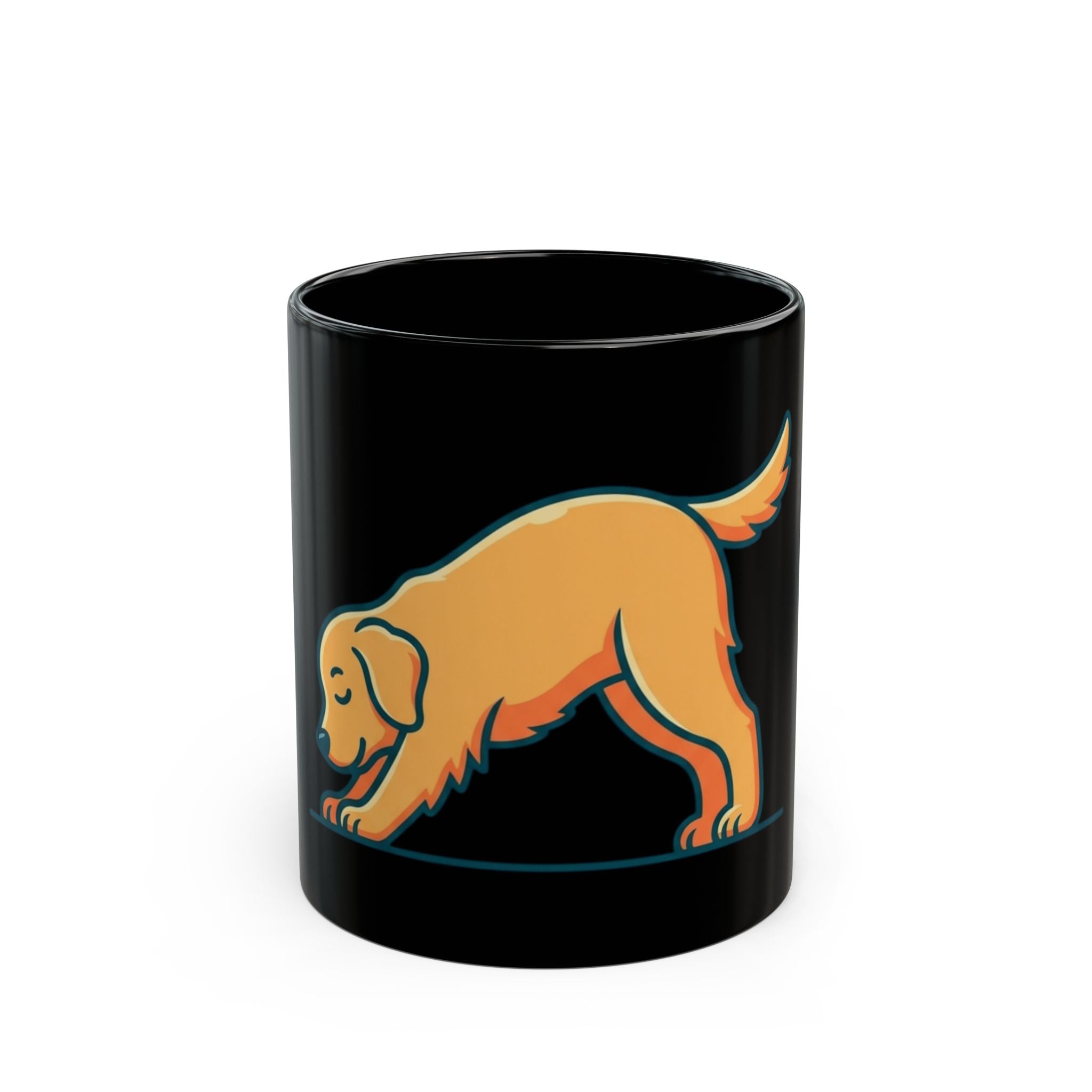"Dog CALM" Black Ceramic Mug — Graphic