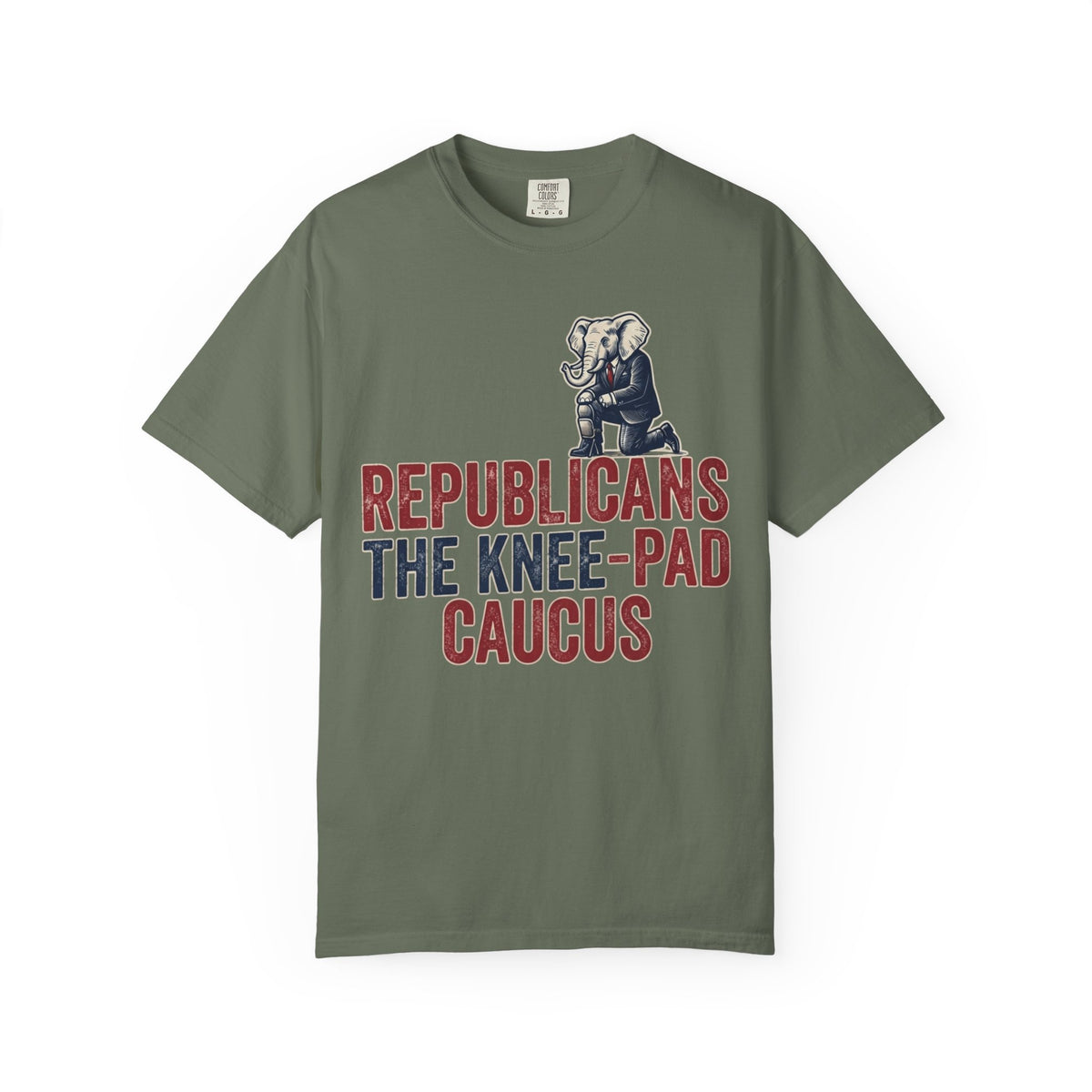 Color: Moss | The Knee Pad Caucus Unisex Garment-Dyed Tee