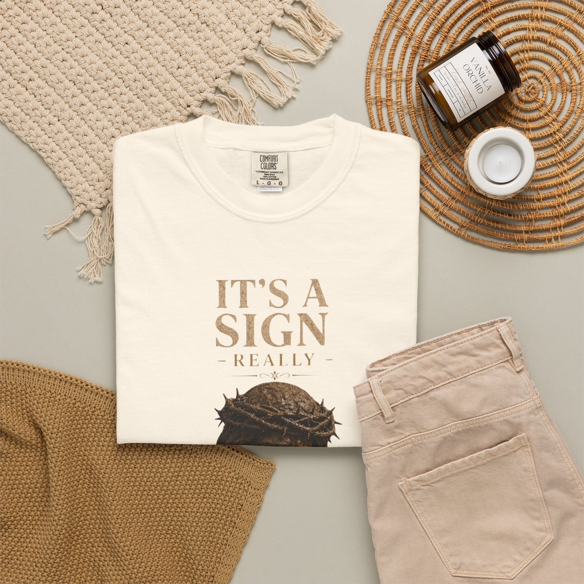 "Good Book Series It's a Sign - Really" Unisex Garment-Dyed Tee