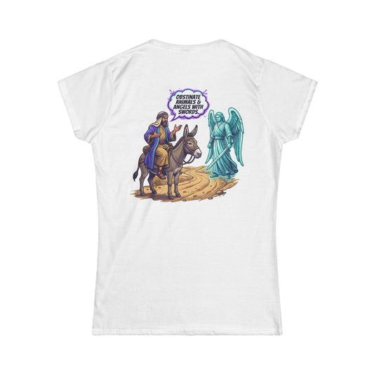 Color: White | Good Book Series Obstinate Animals & Angels With Swords Women's Tee