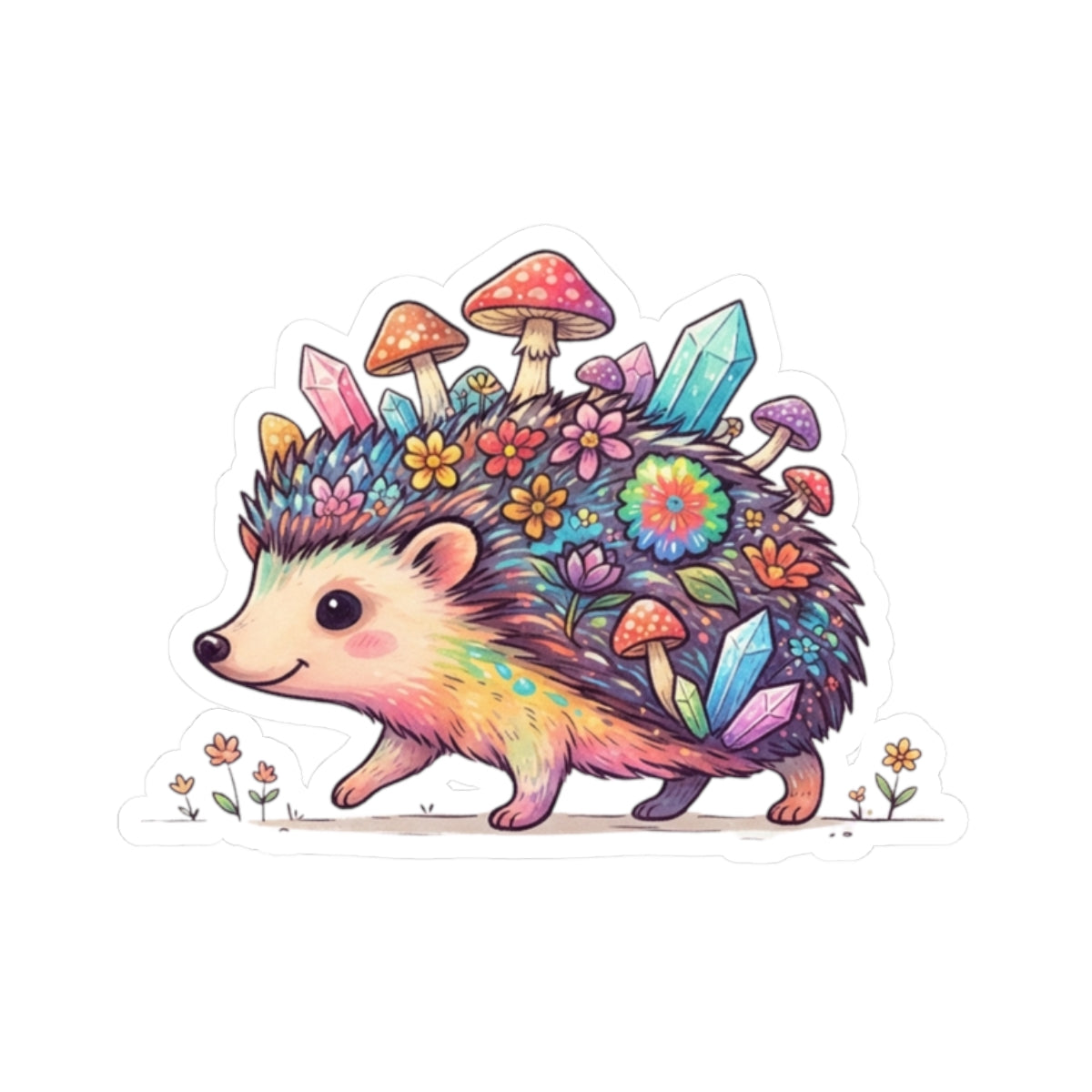 "Hippy Hedgehog" Sticker — Main