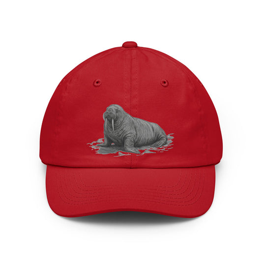 Color: Red | Pencil Sketch Art Walrus Dad Hat
