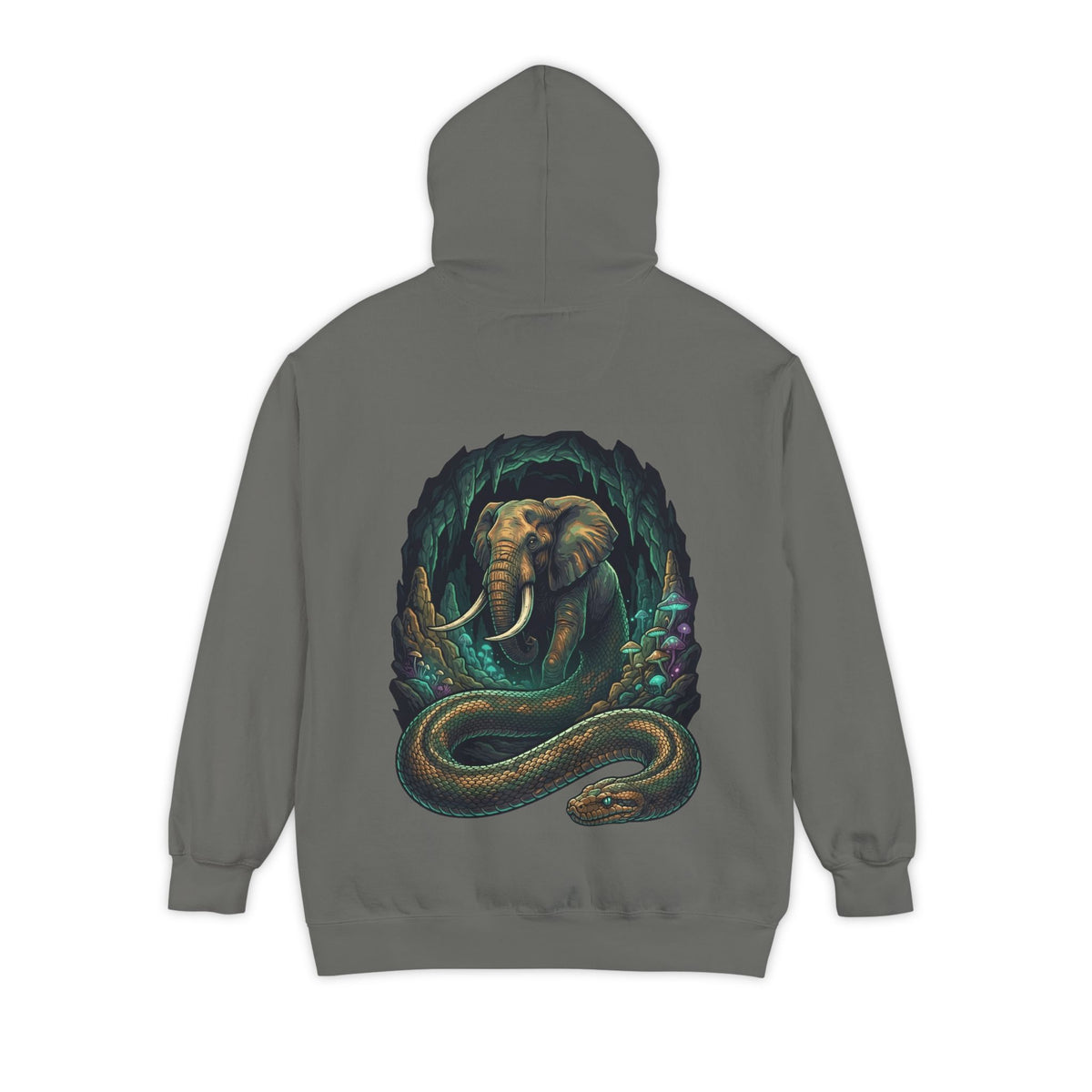 Color: Grey | Grootslang (South African Mythology) Garment-Dyed Hoodie
