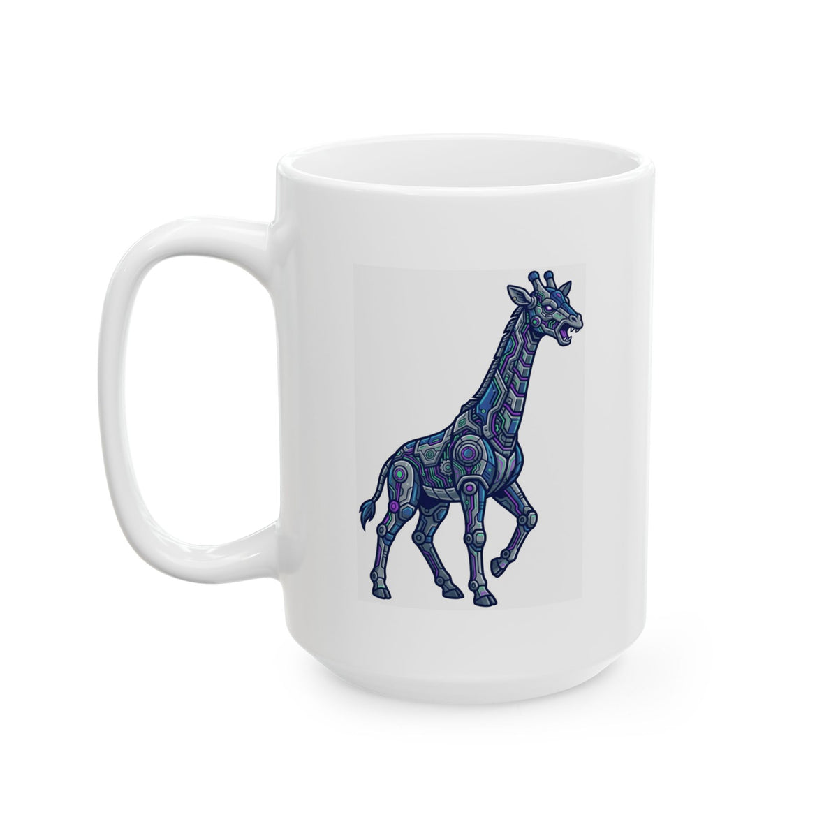 "Cyber Giraffe" White Ceramic Mug
