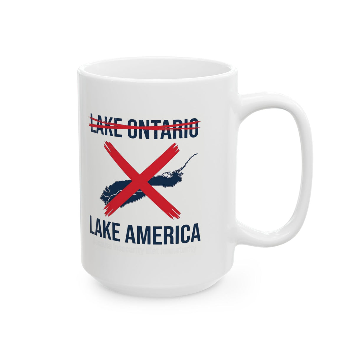 "Lake America" White Ceramic Mug