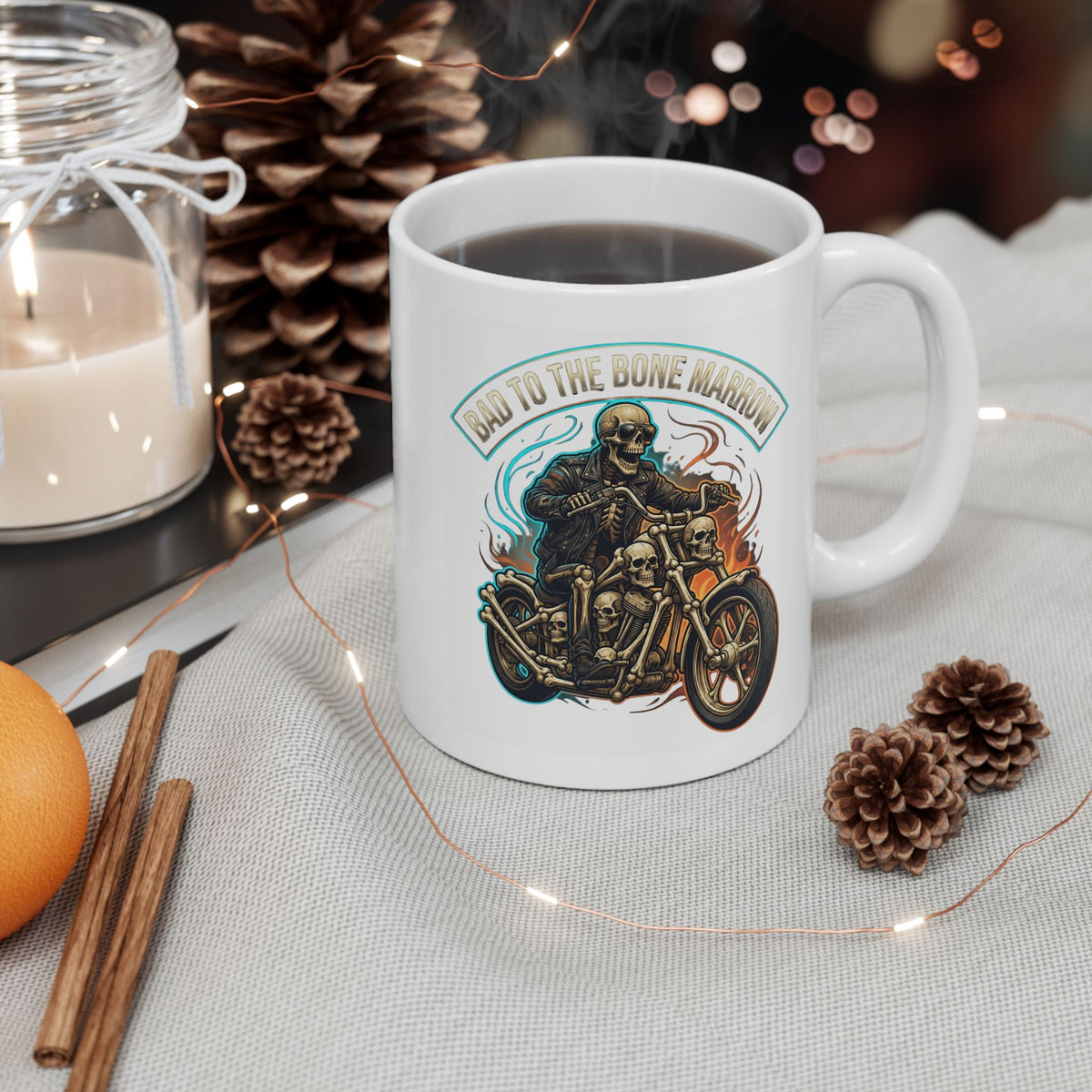 "Bad to the Bone Marrow" White Ceramic Mug