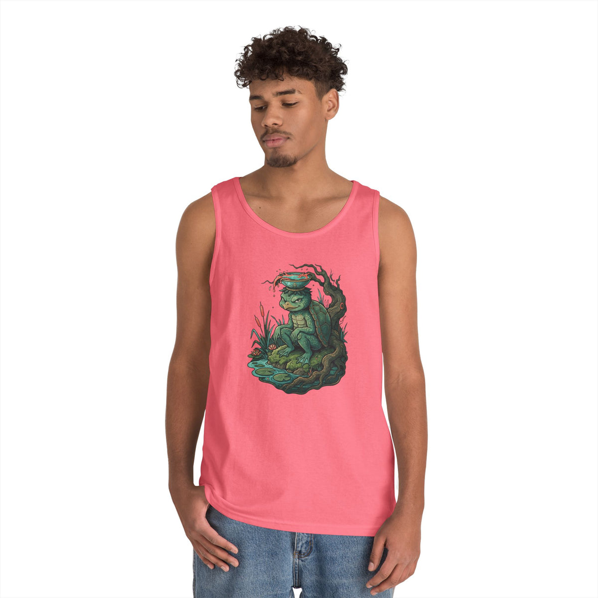 Color: Safety Pink | Kappa (Japanese Folklore) Tank Top