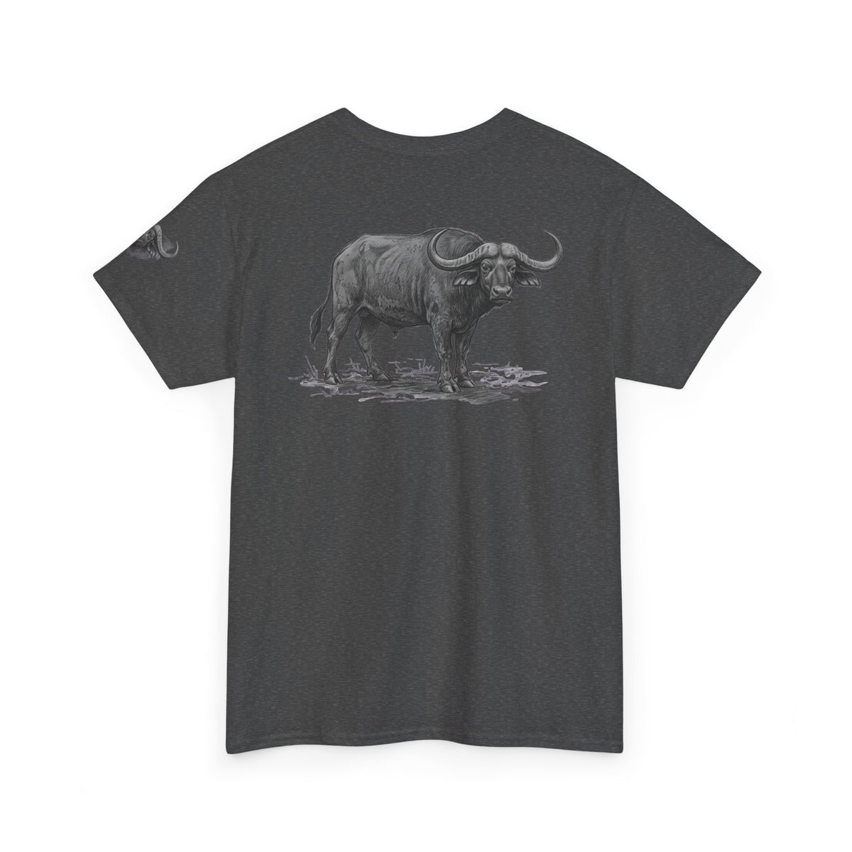 "Pencil Sketch Art Cape Buffalo" Premium Graphic Tee